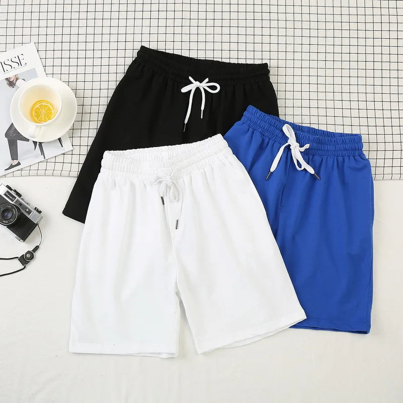 Men Soild Drawstring Shorts Man Summer Casual Gym Shorts Sport Basketball Shorts Running Fitness Beach Shorts Male Clothing