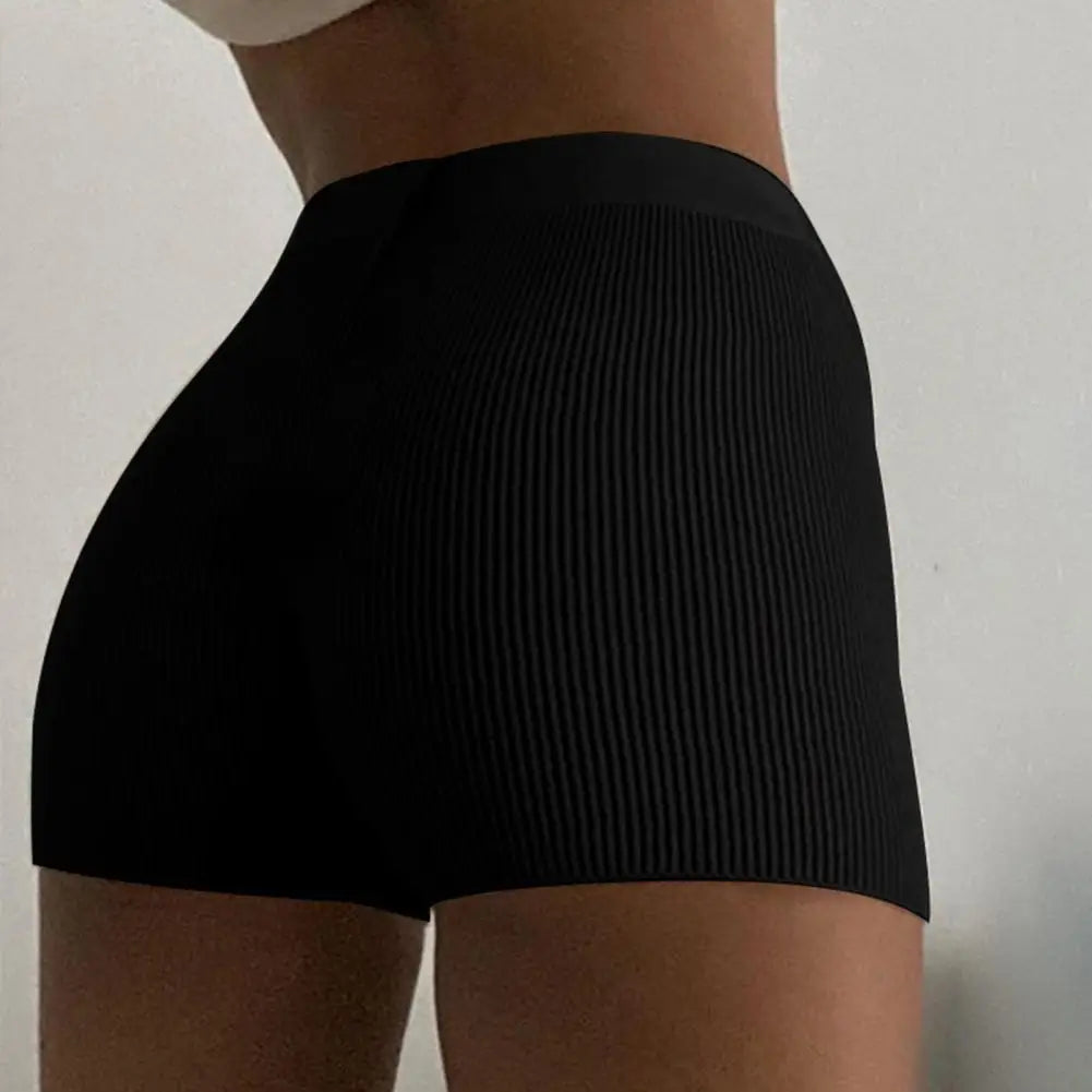 Knit Shorts Summer High Stretched Sexy High Waist Ribber Basic Biker Shorts Women Casual Mini Athletic Shorts