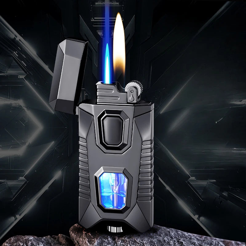 New Metal Windproof Cigar Lighters Butane Gas